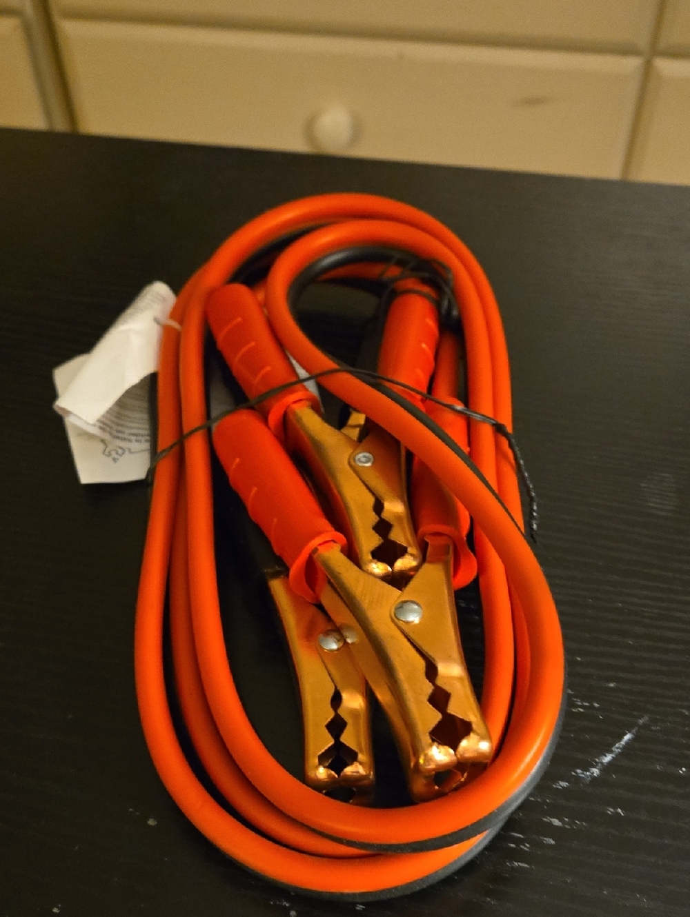 Heavy-Duty Orange Jumper Cables with Copper Clamps